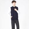 Cardigã Colete Masculino de Caxemira Pura da Mongólia Interior com Zíper e Sem Gola Atacado Tricotado Sem Mangas Espesso Elegante Moda Masculina para Jovens