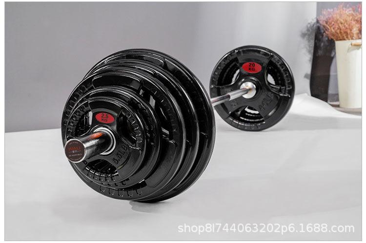 杠铃片手抓小孔片清仓处理包胶哑铃片商用家用健身深蹲