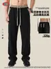 BE Roupa Masculina Outono Estilo Old Money Quiet Luxury Calças Casuais Texturizadas de Corte Reto para Homens