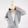 Sudadera con Capucha Off-White para Mujer, Principios de Otoño, Petite, Estilo Coreano, Holgada, Top Adelgazante, Chaqueta, Top Versátil para Otoño e Invierno