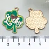 Trébol Gota de Aceite Aleación Suerte Irlandesa Colgante Pulsera Pendientes Llavero Accesorios de Joyería DIY