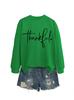 Estación Independiente de Lista de Deseos de Amazon Sudadera Elegante Versátil Cómoda para Mujer Corazón Agradecido Forma de Corazón Cruz Simple Transfronteriza Otoño Invierno