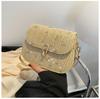 Bolso de hombro popular para mujer, estilo coreano, tejido tipo baguette, moderno, estilo occidental, pequeño, cuadrado, 2022