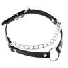 Oye E-Commerce Transfronterizo Suministro Europeo y Americano Original Nuevo Punk Cadena a Juego Anillo con Forma de O de Doble Línea Collar de Piel Sintética