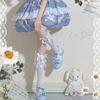 Meias de cano alto lolita com múltiplos laços, JK, brancas, de bezerro, respiráveis, para primavera e verão, meias finas lolita estilo acadêmico