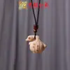 Tallado Creativo en Madera Ajo Pato Cadena para Teléfono Yiming Xianyuan Hombres y Mujeres Estilo Antiguo Lanyard para Memoria USB Colgante para Llaves Joyería