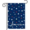 Nova Bandeira de Jardim Temu para o Dia da Independência Americana Bandeira de Pendurar Dupla Face em Linho Decoração de Pátio Bandeira de Cena para Festa de Feriado