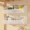 Estante de almacenamiento de pared, esenciales para dormitorio, cesta colgante sin taladro para mesita de noche de dormitorio, solución de almacenamiento de pared para literas superiores de estudiantes