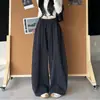Pantalones Gruesos de Polar Estilo Cimitarra para Mujer 2025 Nuevo Estilo Ámbar Brillante Bolsillo Sueltos Adelgazantes Versátiles de Pierna Ancha para Mujer