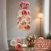 Set de Globos de Corazón Macaron, Accesorios y Decoraciones para Ambiente de Fiesta de Cumpleaños, Columnas de Globos de Colores en Forma de Corazón