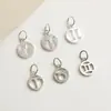 Plata de ley s925 Colgante de las Doce Constelaciones Pulsera de Cuerda Trenzada con Cuentas Hecha a Mano DIY Collar Colgante de Placa Redonda Accesorios de Joyería