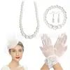 Amazon Malla Sombrero Pequeño Headwear Set de 5 Piezas para Fiesta de Té de Mujeres Accesorios para el Cabello Sombrero de Velillo Retro Set de Pasador de Pelo Aro para el Cabello