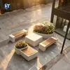 Banco de árvore em UHPC para piscina, banco de lazer GRC para pátio comercial, banco modular de concreto para paisagismo em shopping