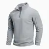 Otoño e Invierno Nuevo Sudadera con Cremallera Media y Cuello Alto de Manga Larga para Hombre Tendencia Transfronteriza Versátil Polar para Hombre