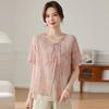 Roupa para Mãe de Meia-Idade 2025 Ternos para Meia-Idade e Idosos Roupa de Verão Feminina Roupa Casual Elegante para 50 Anos Roupa Feminina Diária Novo Estilo