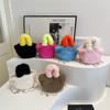 Bolsa de pelúcia de outono e inverno para mulheres 2023 nova moda portátil pequena sacola versátil de grande capacidade bolsa de mensageiro bolsa de pelúcia