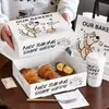 Bolsa de empaque para pan tostado de cachorro de caricatura, caja de papel para pan, bolsa de empaque para llevar, bolsa tote de papel DuPont con logotipo impreso