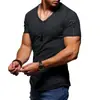 Camiseta para Hombre Ropa Transfronteriza Comercio Exterior Europeo y Americano Camiseta Casual de Manga Corta de Color Sólido Talla Grande para Hombre