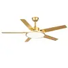 Luminária ventilador de sala de estar mais vendida transfronteiriça, luminária ventilador de teto para sala de jantar, lustre integrado de alta potência com frequência variável na cor dourada, iluminação Zhongshan
