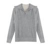 Suéter de Punto Suave y Dulce para Mujer con Tejido de Gofre, Corte Relajado, Cuello en V Profundo, Media Cremallera, Manga Larga, Top de Punto Elegante para Mujer