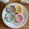 Lindo lazo de flores con forma de círculo para el intestino delgado, cuerda para el cabello para niña, versátil banda de goma de color caramelo, cuerda para la cabeza, cola de caballo, accesorios para el cabello, tocado