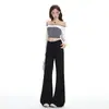 Black Micro-flare Suit Pants for Women Autumn/Winter 2026 New Style Loose Drapey Non-sticking to Legs Slimming Bell-bottom Floor-length Casual Pants