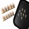 Accesorios para Uñas con Forma de Cruz, Corazones Cromados Estilo Vintage, Pedrería para Uñas Portátil, Decoraciones para Uñas, Accesorios para Uñas