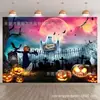 2026 Banner de Halloween Transfronteiriço Mais Vendido Cenário Bandeira Pendurada Tema Abóbora de Terror Montagem de Decoração de Festa