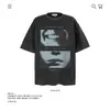 Camiseta de Manga Curta de Algodão Puro Pesado 250g com Estampa de Personagem de Marca Americana Retrô Moderna para Homens e Mulheres Verão Solta Atacado Transfronteiriço