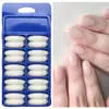 Parche para Uñas Portátil 120 Piezas Caja Azul Pequeña Parche de Arte para Uñas Color Sólido Mediano Largo Parche de Uña Falsa Cruzada Uñas Terminadas Portátiles Uñas Falsas