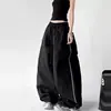 Pantalones de exterior de alta gama de secado rápido para mujer, nuevo estilo verano 2026, pantalones holgados de pierna ancha con cintura elástica y diseño casual fluido