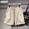 Pantalones cortos japoneses de verano 2024 para niños, pantalones de elastómero de seda de hielo con bolsillo grande para hombres, pantalones deportivos casuales finos