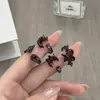 Anillo de Luna Corazón Estilo Gótico Oscuro Circonita Mariposa Punk Nicho Versátil Elegante Retro Anillo Apilable para Mujeres