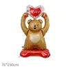 Amazon Día de San Valentín Globo Oso de Dibujos Animados de Pie Flor de Rosa Labios en Forma de Corazón Globo Decoración Festival Qixi