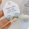 Banho de Ouro Real, Coleção Série Azul Moda Coreana e Japonesa, Brincos de Esmalte com Efeito Gotejante para Mulheres, Novos Brincos e Acessórios de Luxo Leve Nicho