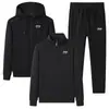 Sudadera de medio cierre para hombre nueva de fábrica 2026 Primavera y Otoño Corte holgado Tallas grandes Deportiva Casual Conjunto de tres piezas