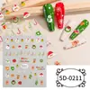 Zhengxiang Oferta Especial Transfronteiriça Desenho Animado Animais Pequenos 5D Emblema Adesivos de Nail Art Personalizado DIY Natal Estilo INS Adesivos de Unha