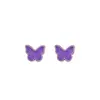Versión coreana de pendientes de plata S999 de temperamento pequeño y fresco para mujer, mariposa, pegamento, nicho, tachuelas de cartílago de alta calidad, agujero de oreja exquisito