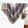 Bufanda Grande Azul de Algodón Lino con Patrón de Anacardo 90% Bufanda de Seda Protector de Cuello Estilo Coreano para Mujer Chal Pañuelo Fino para la Cabeza Bufanda de Terciopelo Rosa