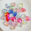 Contas de amor de diamante coloridas transparentes UV para corrente de celular DIY, acessórios de cabelo com contas, acessórios para pendurar, contas soltas com furo reto