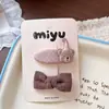 Pinza para el pelo de tela con forma de oso estilo coreano para niños, pinza BB con lazo a cuadros, goma para el pelo de dibujos animados 3D para niñas