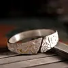 Personalidad Plata Producto Plata Pura 999.9 Hecho a Mano Incrustaciones de Oro Relieve Zorro de Nueve Colas Flor de Peonía Pulsera Pulsera Simple Personalizada