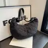 Bolsa de Ombro Feminina Estilo Coreano com Padrão Acolchoado de Alta Qualidade, Bolsa Tote Fashion, Bolsa de Grande Capacidade com Fio de Bordado, Transversal para Negócios e Dia a Dia