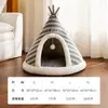 Ninho de Gato Transfronteiriço Outono e Inverno Novo Estilo Tenda Escovada Estilo Britânico Ninho de Gato Casa Quente de Inverno Ninho de Cachorro Suprimentos para Animais de Estimação