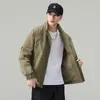 Chamarra estilo piloto con cuello alto, nueva colección de otoño para hombre, corte holgado estilo workwear, prenda exterior versátil a prueba de viento, top casual de moda