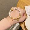 Fu Gong Gong Gong ~ Estilo Étnico Retro Chinês Buda Pintura Antiga Óleo Cobre Dourado Pulseira de Contas Elástica Pulseira de Luxo Leve