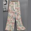 Pantalones de Pijama de Algodón Finos de Verano para Mujer con Estampado de Dibujos Animados, Pantalones de Pierna Ancha para Mujeres Embarazadas, Tallas Grandes, Adecuados para Usar Afuera, Pantalones Largos de Algodón, Exportación