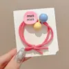 Estilo Coreano Flor Redonda Perla Niños Goma para el Cabello Moda Color Caramelo Atmósfera Goma para el Cabello Colorida Duradera Bebé Goma para el Cabello Accesorios para el Cabello