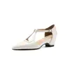Sandalias de cuña cerradas de una tira huecas retro francesas 2026, zapatos casuales con cuña interna, tallas 33-43, zapatos de exportación