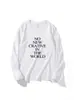 Estilo Novo Primavera e Outono Moda Americana Versátil Simples Design com Estampa de Letras Roupa Exterior Casual Tops de Manga Longa para Mulheres